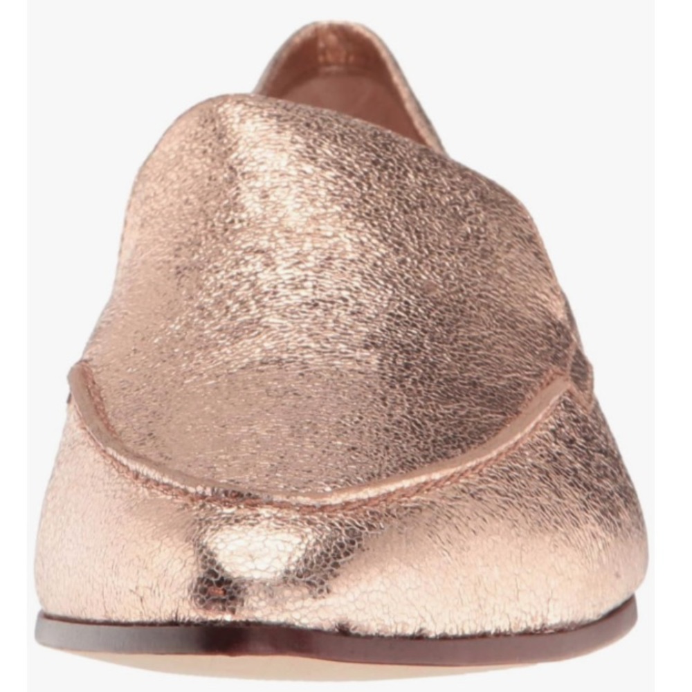 Kate Spade New York Womens Carima Rose Gold Crackle Metallic Nappa 6 New Loafers - Picture 3 of 7